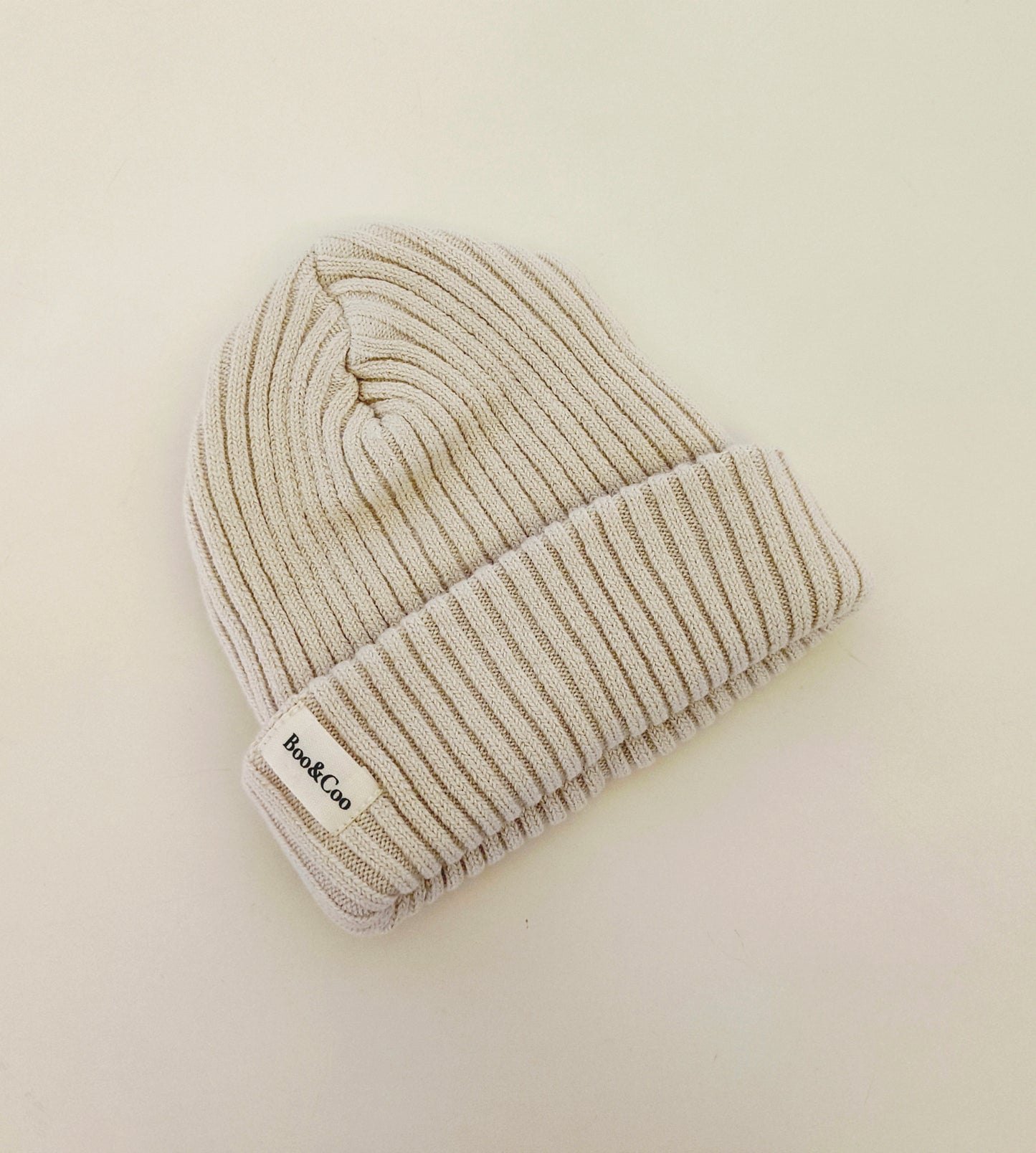 Knit rib beanie - milk & honey