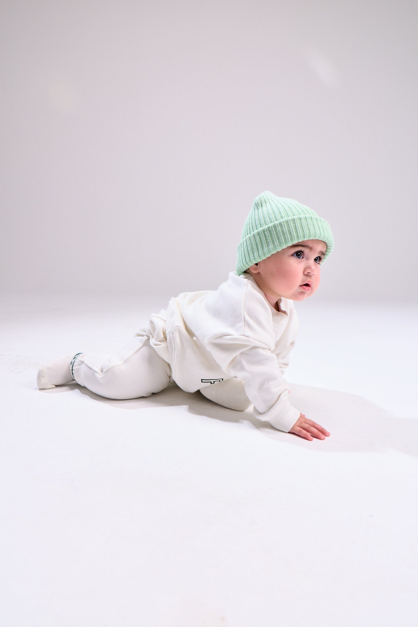 Knit rib beanie - dusty sage