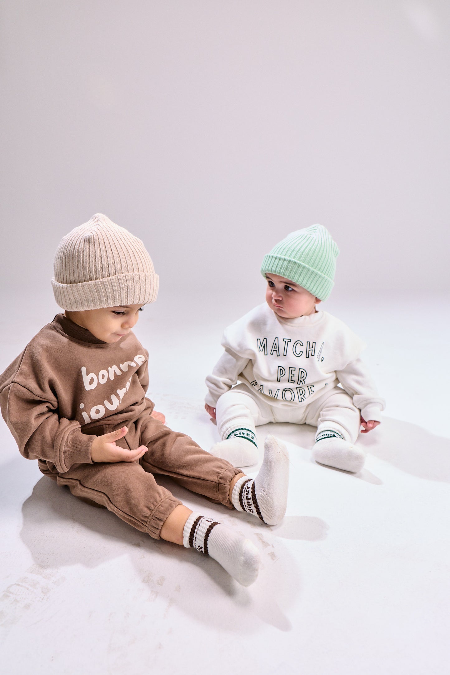 Knit rib beanie -  milk & honey