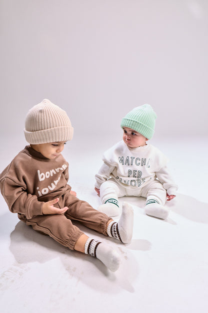 Knit rib beanie -  milk & honey