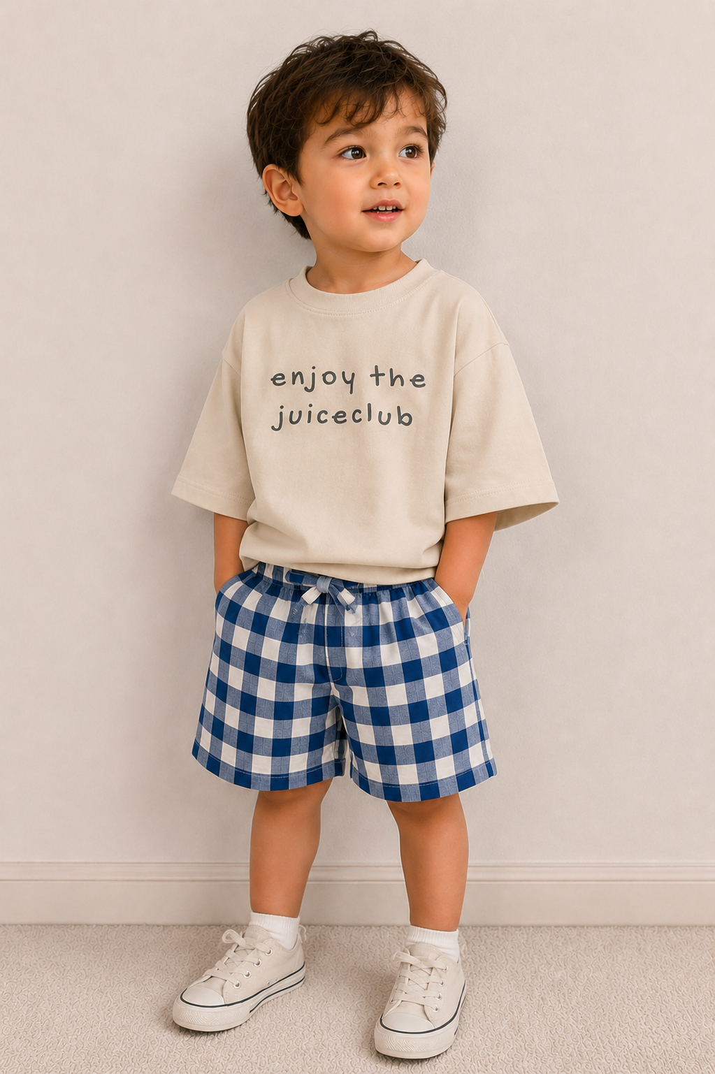 The Juiceclub Oversized t-shirt - Buttercream & Gray