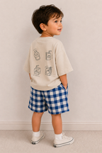 The Juiceclub Oversized t-shirt - Buttercream & Gray