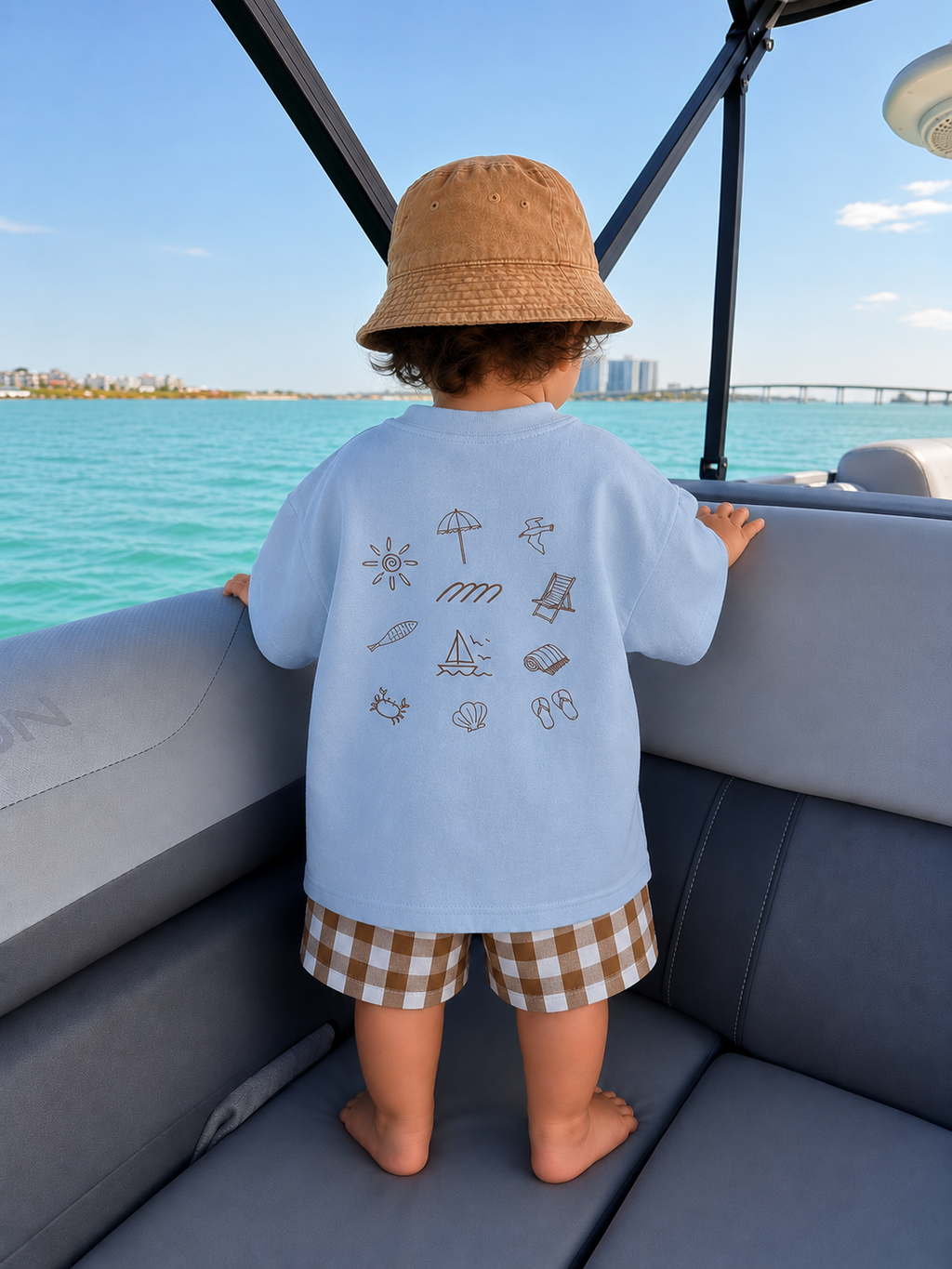 Sunkissed Cheeks Oversized t-shirt- Dusty Blue