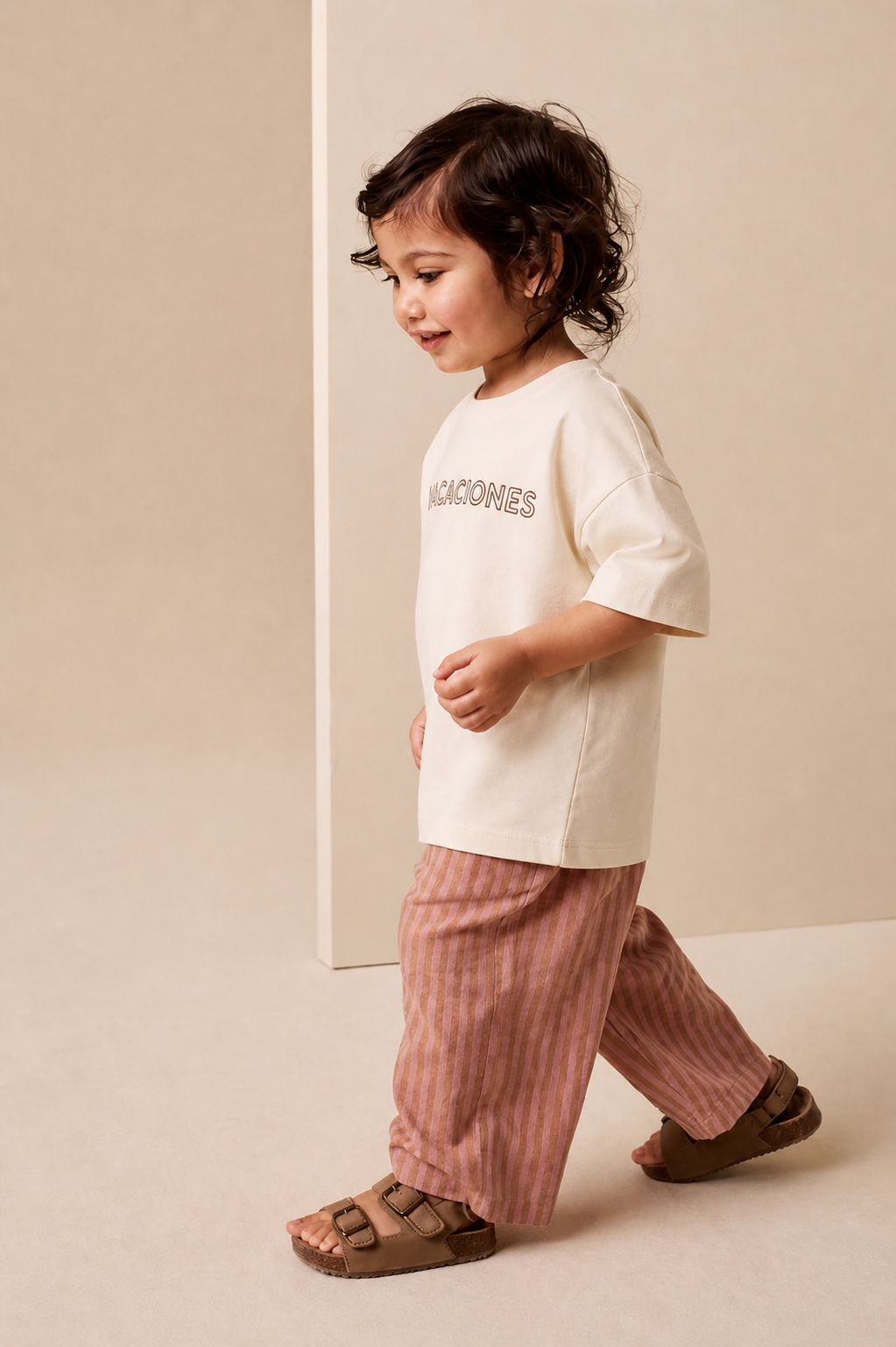Blush Stripe Wide Leg Baby Pants