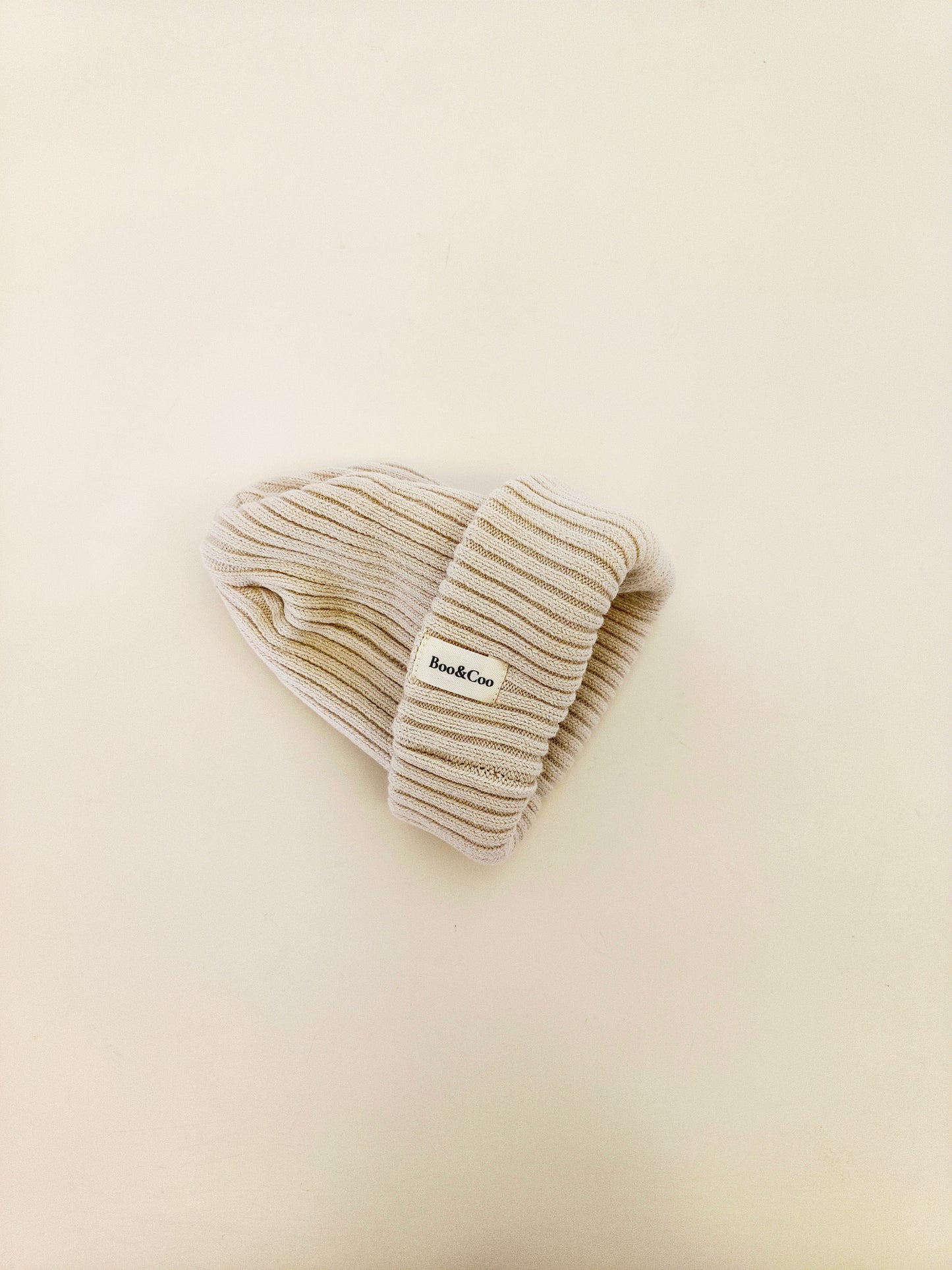 Knit rib beanie -  milk & honey