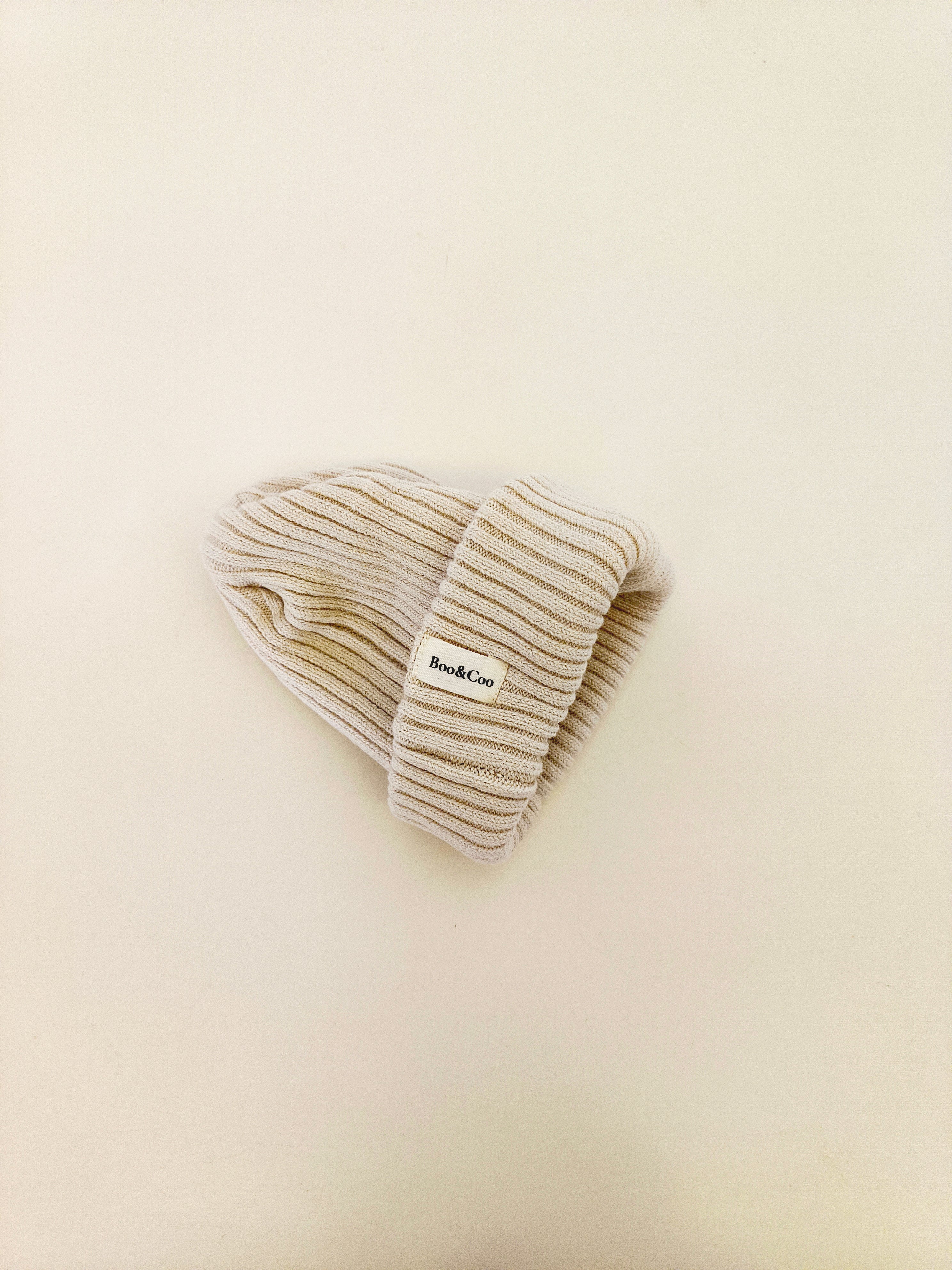 Knit rib beanie -  milk & honey