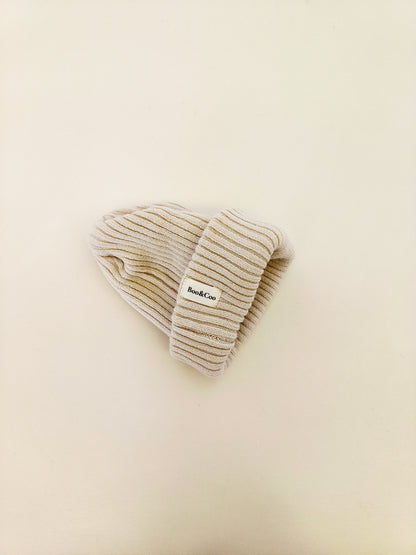 Knit rib beanie -  milk & honey
