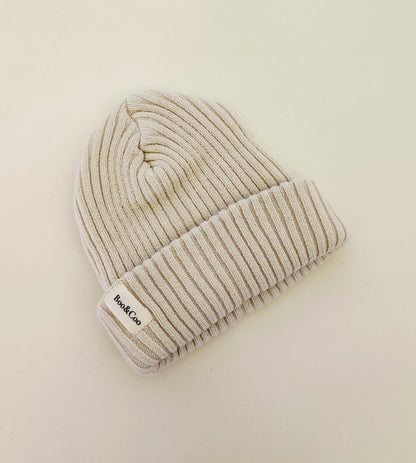 Knit rib beanie -  milk & honey