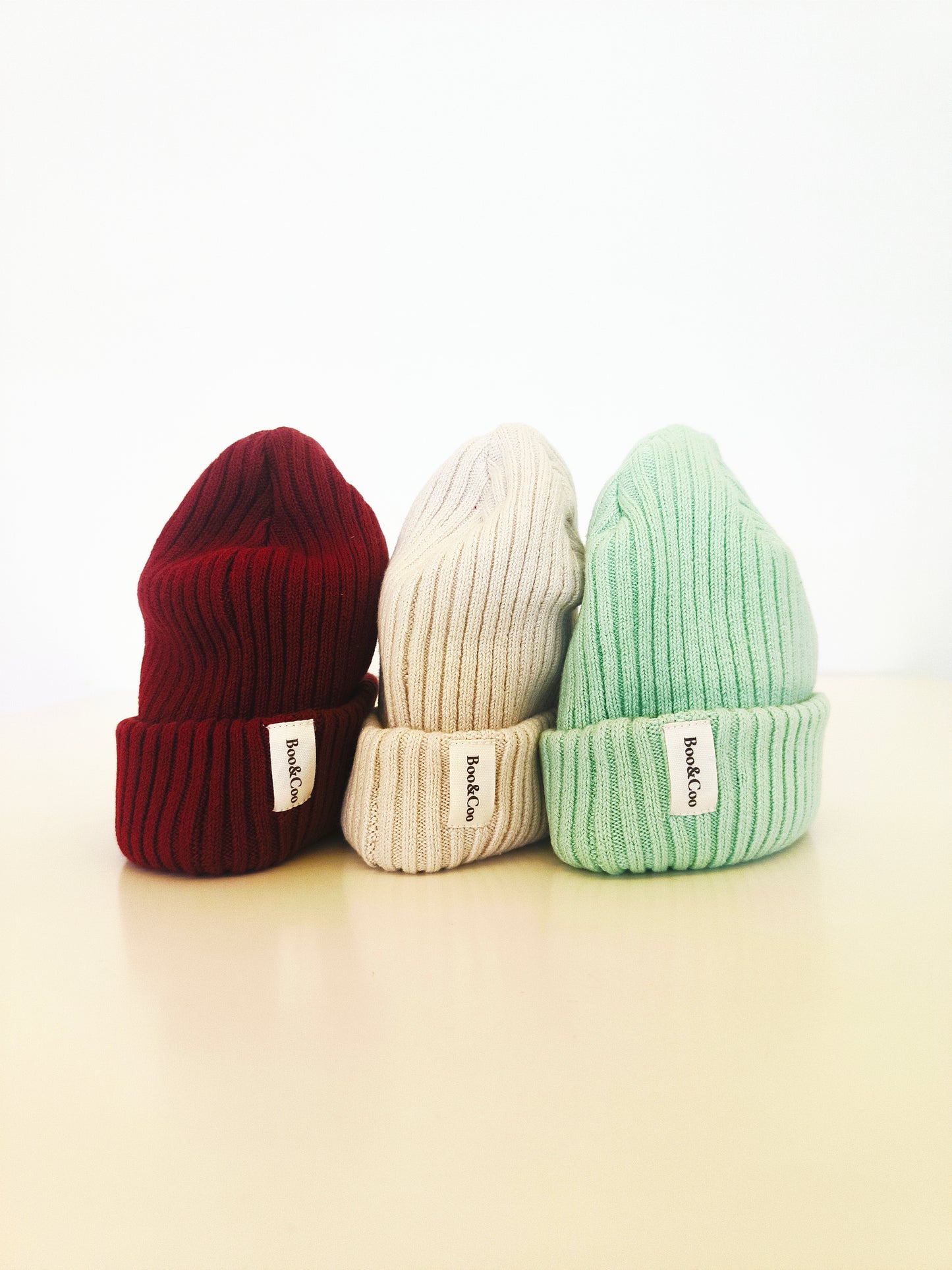 Knit rib beanie - dusty sage