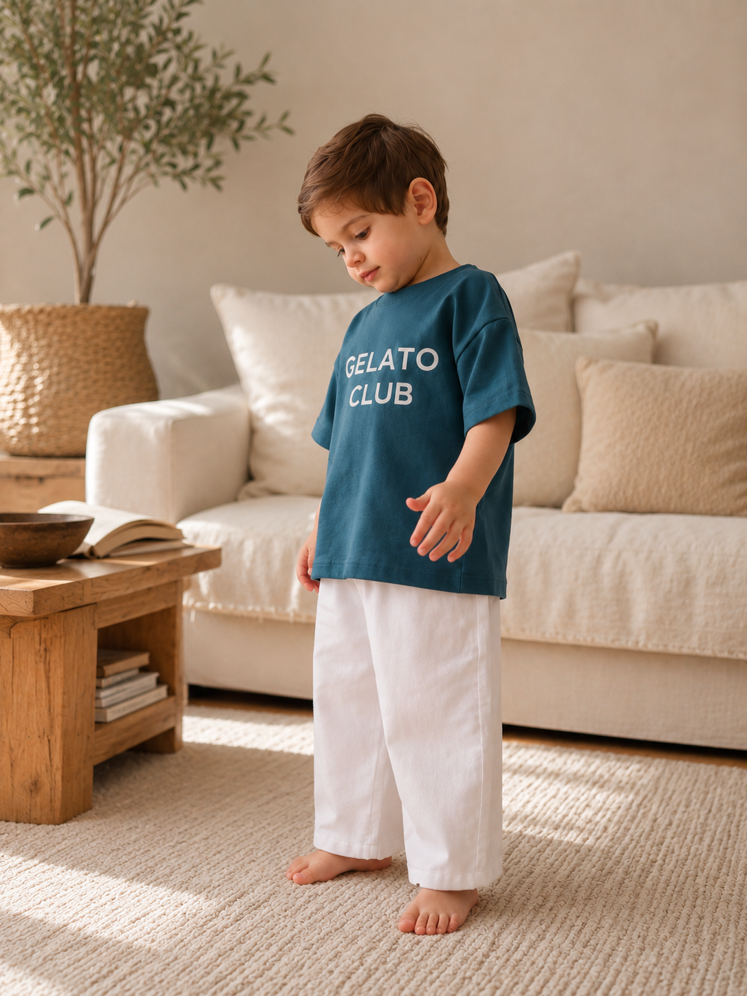 Cloud White Wide-Leg Linen Pants