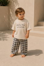 Stone Check Linen pants