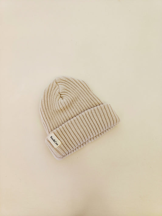 Knit rib beanie -  milk & honey