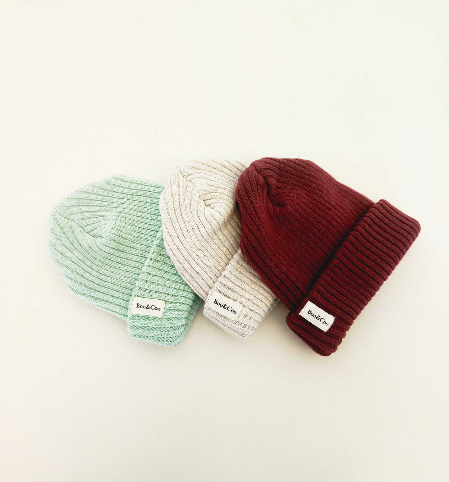 Knit rib beanie - dusty sage