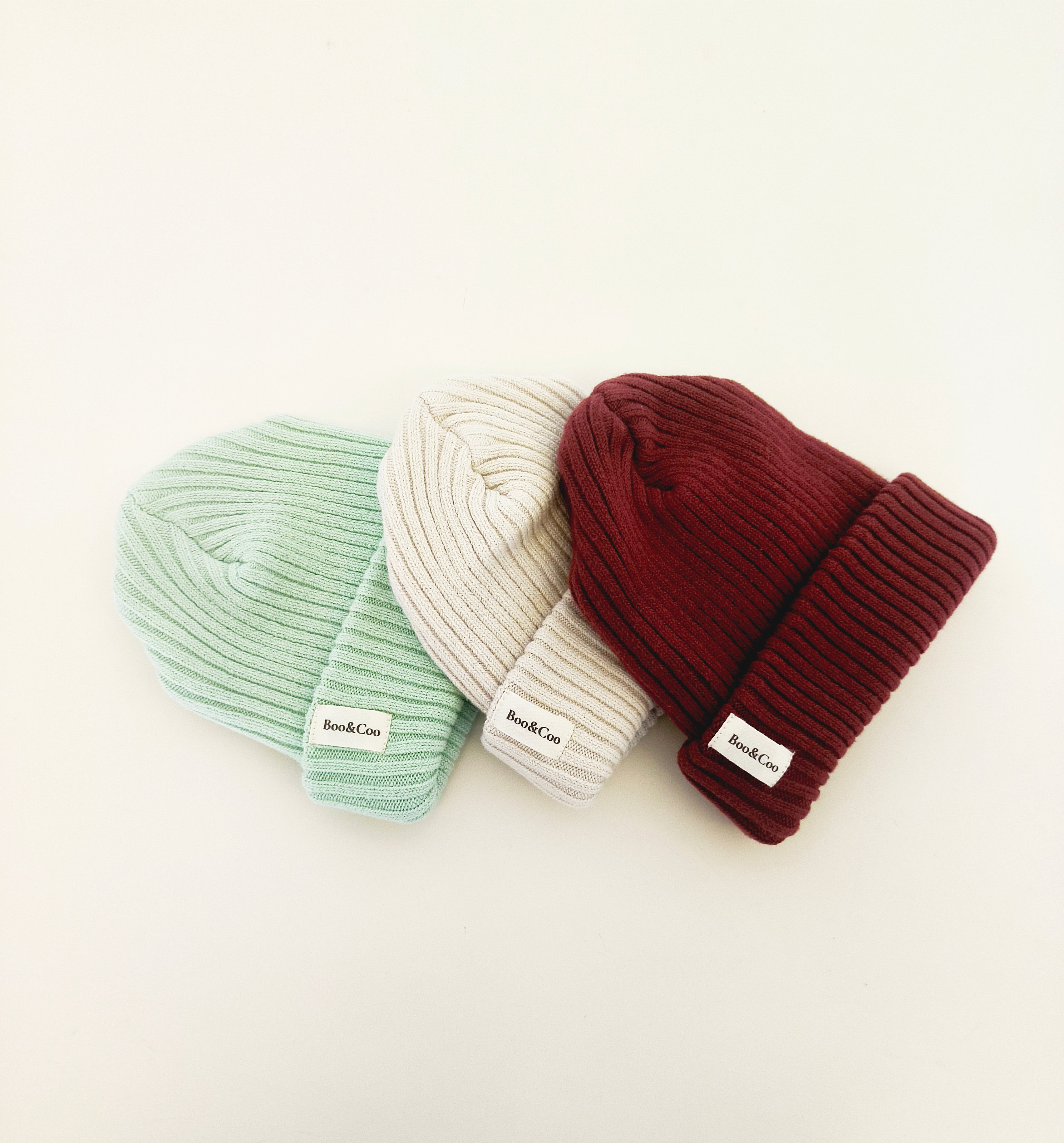 Knit rib beanie -  milk & honey