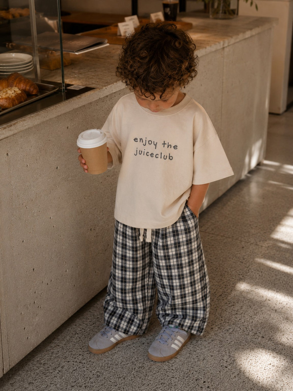 Stone Check Linen pants