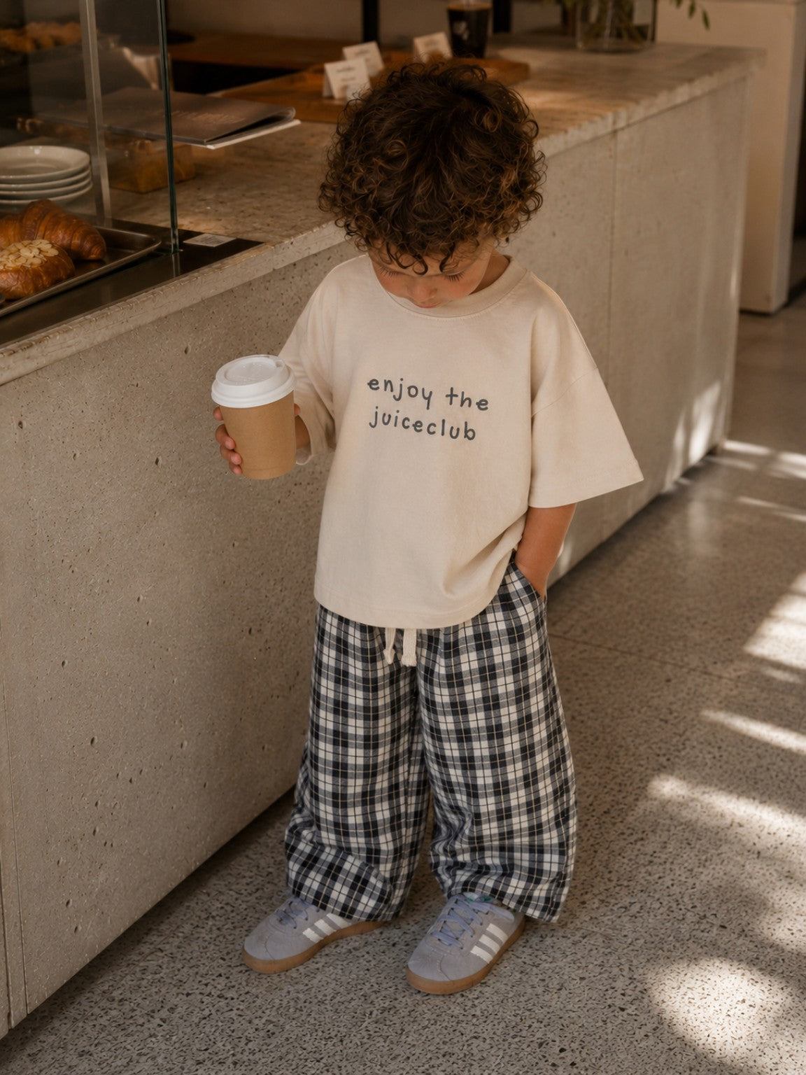 Stone Check Linen pants