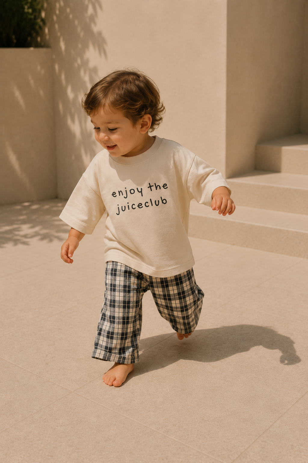 Stone Check Linen pants