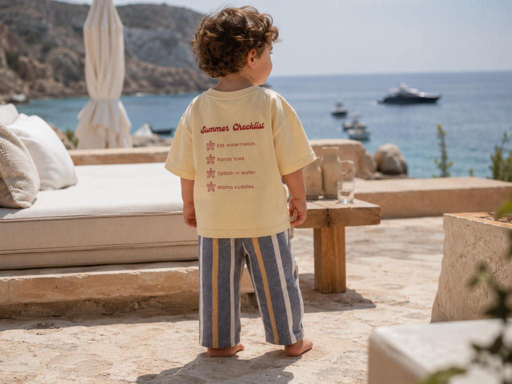 Summer  Checklist Oversized T-shirt - Buttercream