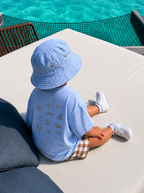 Sunkissed Cheeks Oversized t-shirt- Dusty Blue