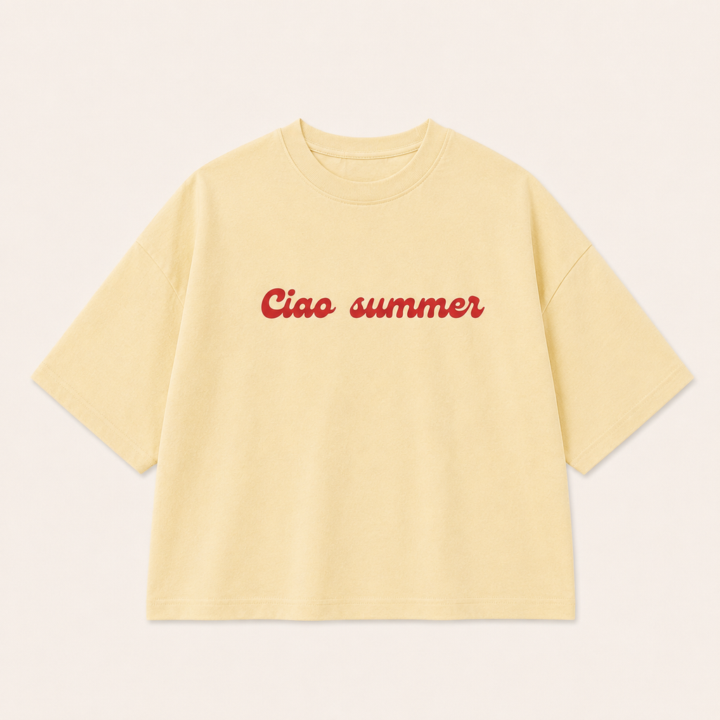 Summer  Checklist Oversized T-shirt - Buttercream