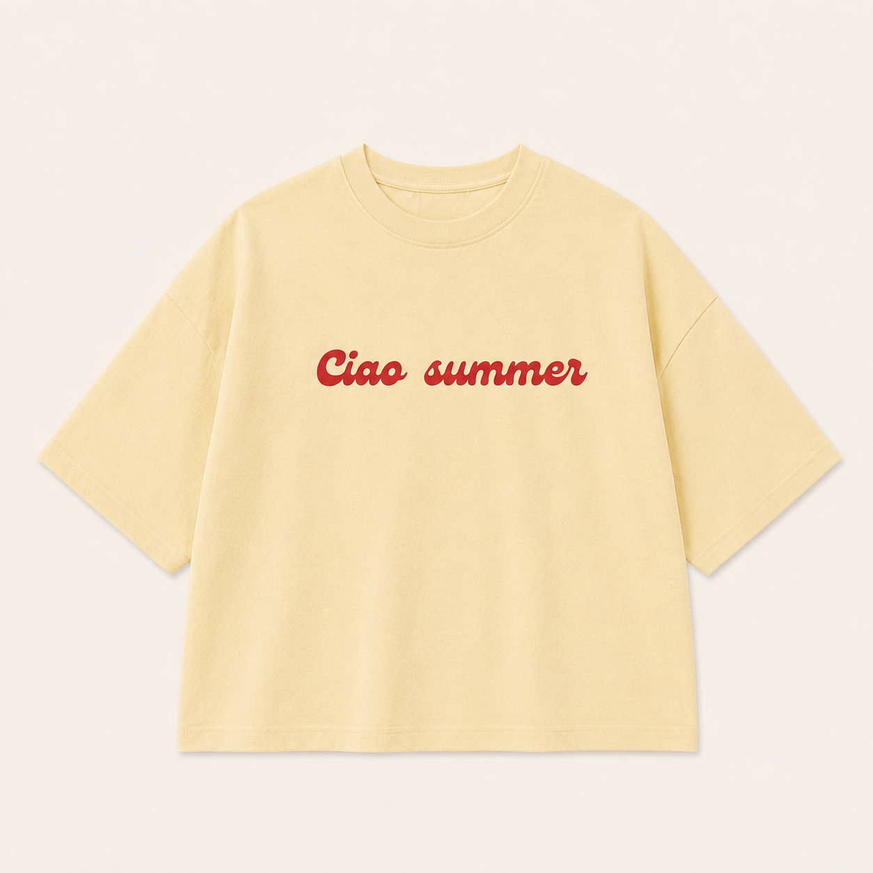 Summer  Checklist Oversized T-shirt - Buttercream