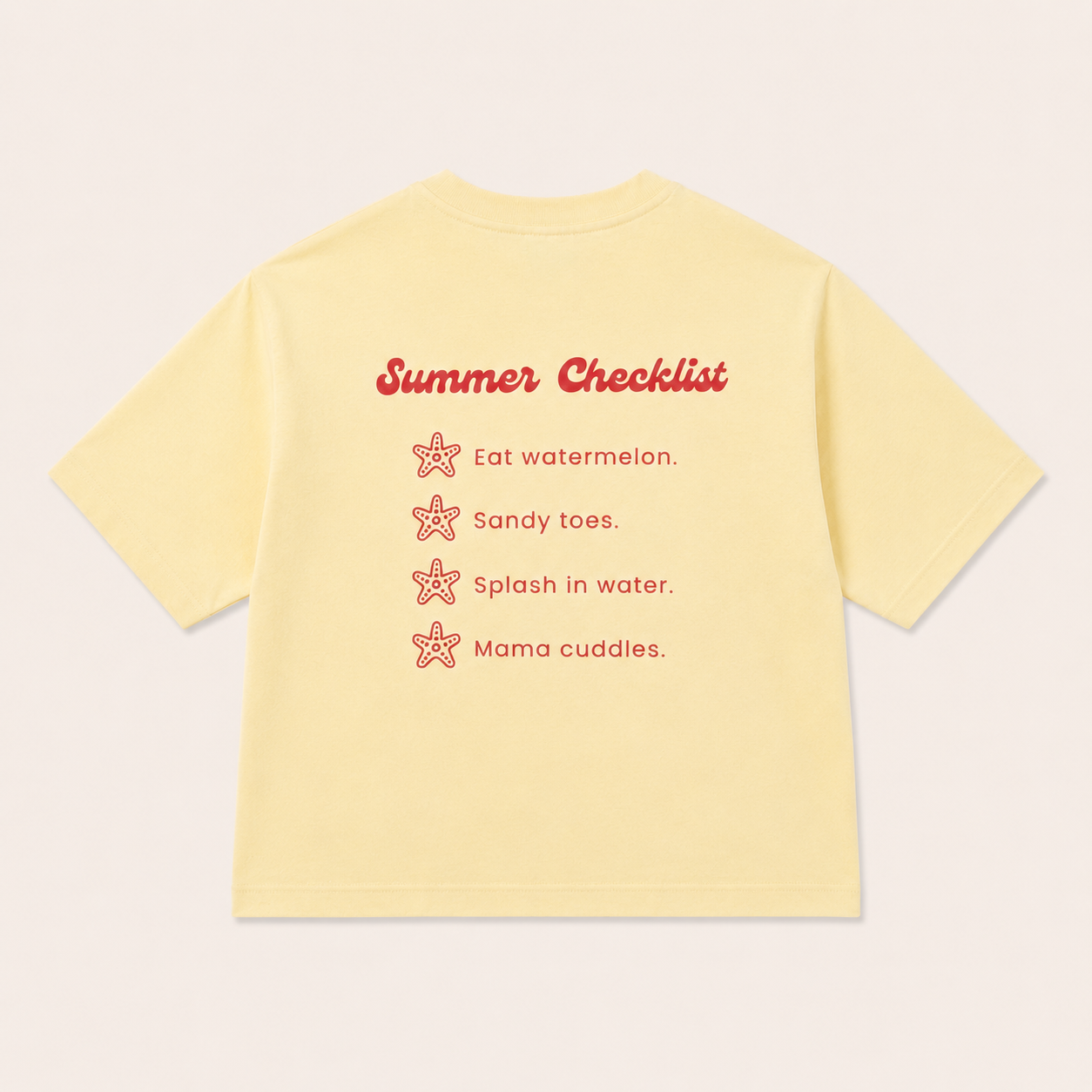 Summer  Checklist Oversized T-shirt - Buttercream